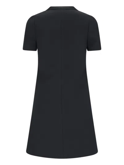 Courrèges Knee Length Dress Patch Pockets In Black