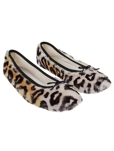 Repetto Leopard Print Ballet Shoes In Brown