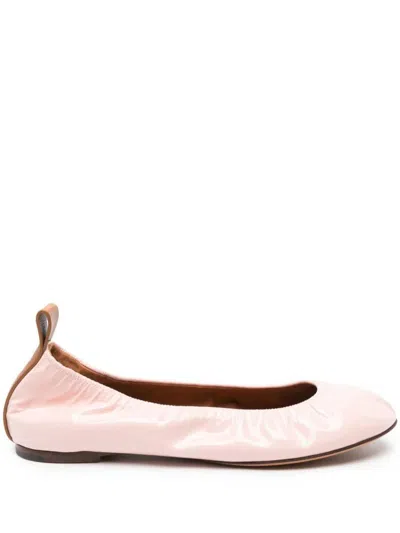 Lanvin Round-toe Leather Ballerina Shoes In Multicolor