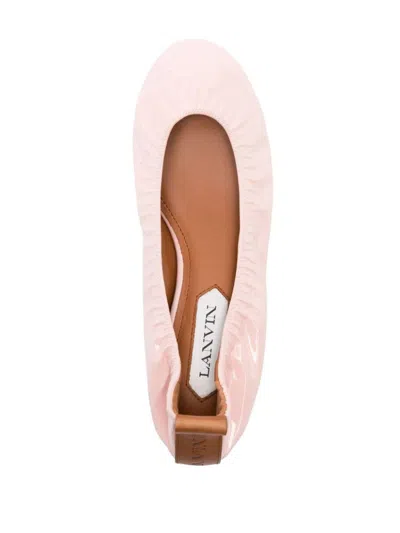 Lanvin Round-toe Leather Ballerina Shoes In Multicolor