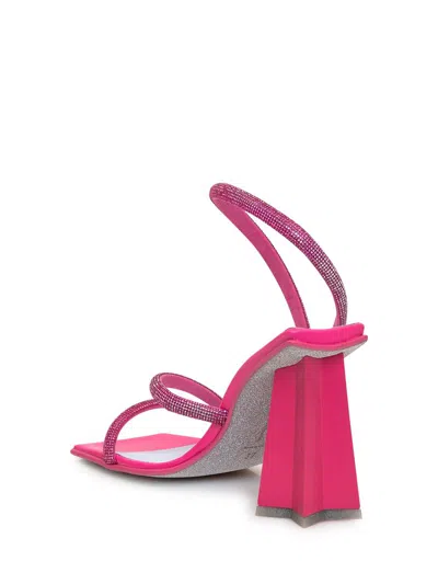Chiara Ferragni Pink Leather Glitter Sandals In Pink