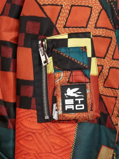 Etro Women's Patchwork Bomber Jacket | Size 42 | 13104 In Red