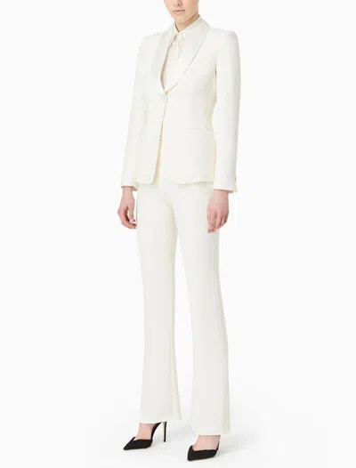 Giorgio Armani Official Store Crepe Tuxedo Pure Silk Jacket In White
