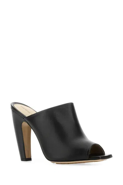 Bottega Veneta Elegantly Crafted Nappa Leather Canalazzo Sandals With 11 Cm Heel In Black