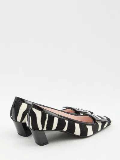 Roger Vivier Belle Vivier Patent Leather-trimmed Pony Hair Pumps In White