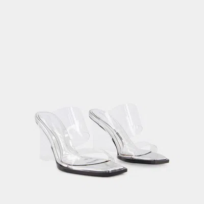Alexander Mcqueen Square-toe Wedge-platform Sandals In Transparent