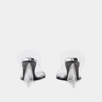 Alexander Mcqueen Square-toe Wedge-platform Sandals In Transparent