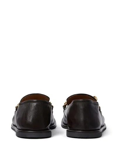 Stella Mccartney Loafers Flat Sole Round Toe Gold-tone Hardware In Brown