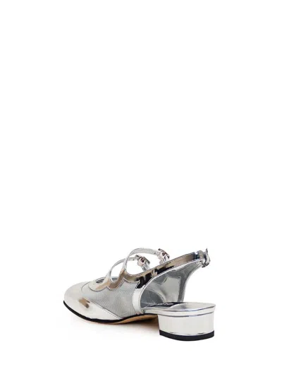 Carel Paris Silver Pêche Night Leather Mary Jane Pumps In Silver