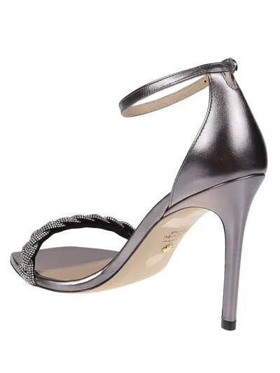 Stuart Weitzman Stu Nudistcurve Open Toe Sandals In Grey