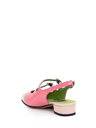 Carel Paris 'abricot' Pink Slingback Mary Janes With Contrasting Toe In Pink