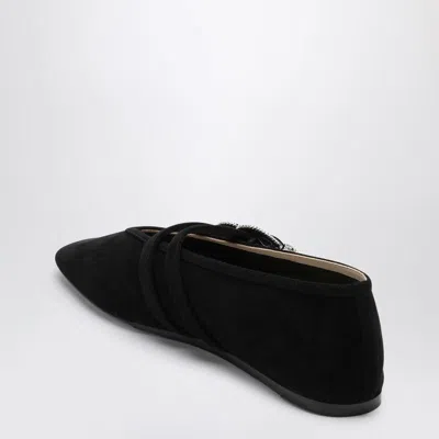 Le Monde Beryl Claudia Western Buckle Ballet Flat In Black