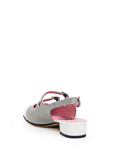 Carel Paris Patent Leather Slingback In Grey