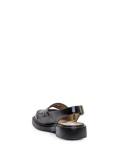 Thom Browne Cut Out Slingback Penny Loafer In Black