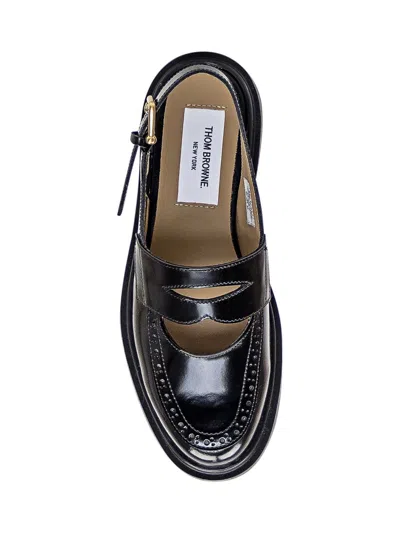 Thom Browne Cut Out Slingback Penny Loafer In Black