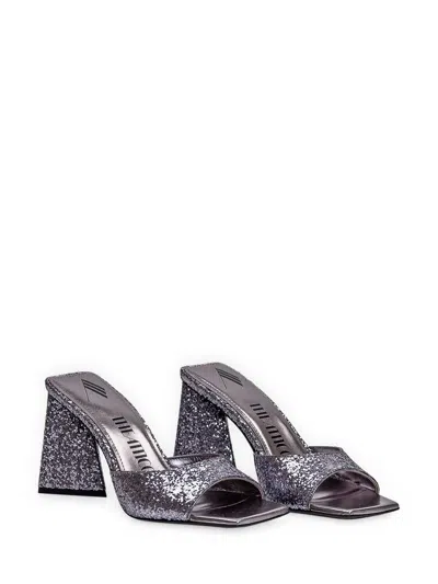 Attico Mini Devon Mules In Silver