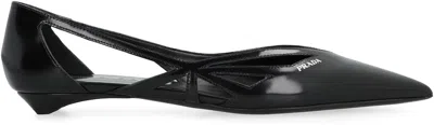 Prada Woman Black Flats In Black