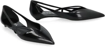 Prada Woman Black Flats In Black