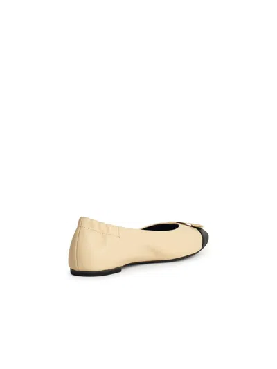 Tory Burch Woman Ballet Flats Chocolate Brown Size 8 Leather In Beige