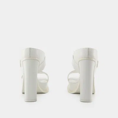 Alexander Mcqueen Leath S.leath Sandals - Leather - Ivory/silver In Multicolor