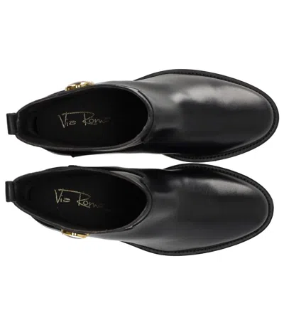 VIA ROMA 15 VIA ROMA 15 SANTA MONICA BLACK ANKLE BOOT WITH BUTTONS 