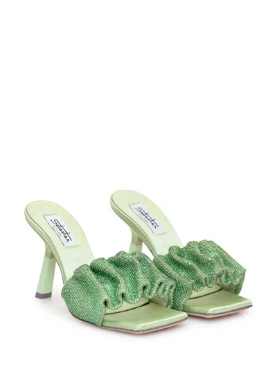 Sebastian Sandalwood Mule Cher Crystal In Green
