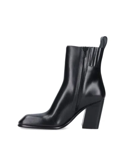 Alexander Wang Leather Throttle Ankle Boots In Black