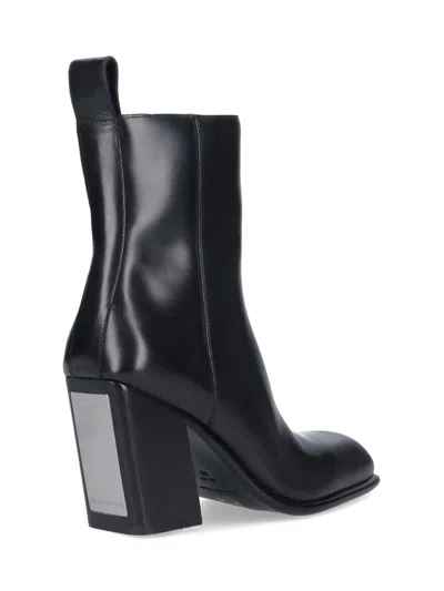 Alexander Wang Leather Throttle Ankle Boots In Black