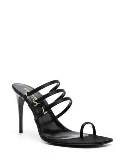 Saint Laurent Jerry 95mm Satin Mules In Black