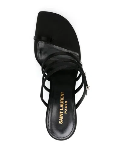 Saint Laurent Jerry 95mm Satin Mules In Black