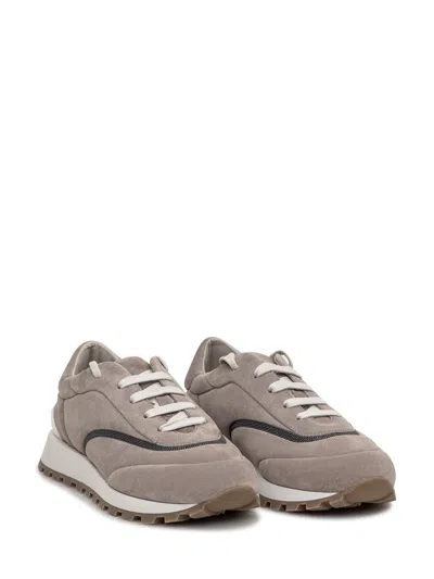 Brunello Cucinelli Monili-embellished Sneakers In Beige