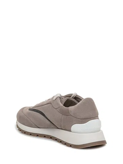 Brunello Cucinelli Monili-embellished Sneakers In Beige