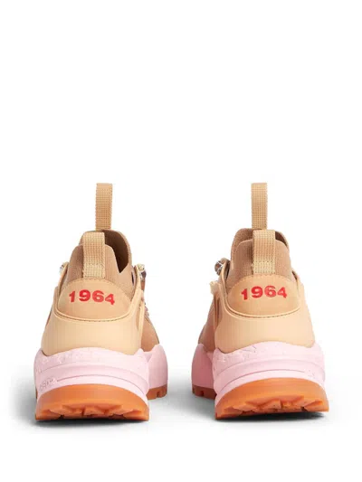 Dsquared2 Free Flow Low-top Sneakers In Beige+rosa