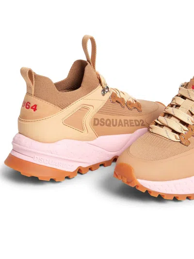Dsquared2 Free Flow Low-top Sneakers In Beige+rosa
