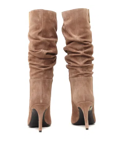 Via Roma 15 Golden V + Stiletto Heel Boots In Red
