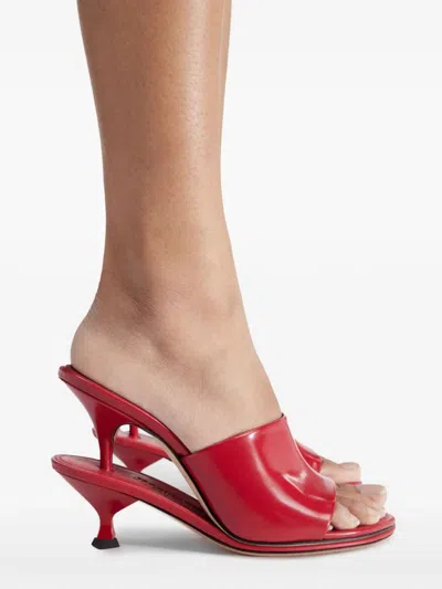 Jacquemus Les Doubles High Heel Sandals In Red