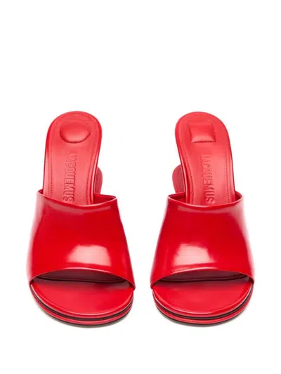 Jacquemus Les Doubles High Heel Sandals In Red