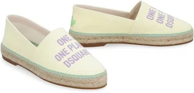 Dsquared2 Woven Rope Sole Canvas Espadrilles In Yellow