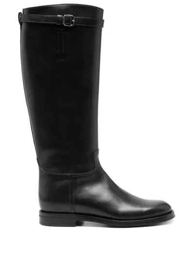 Church's Michelle 2g Buckle Strap Riding Boots In Black