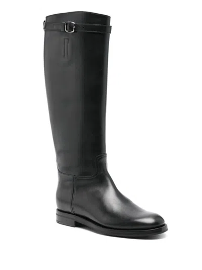 Church's Michelle 2g Buckle Strap Riding Boots In Black