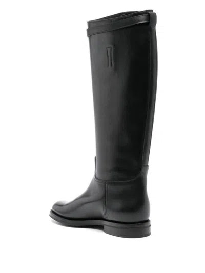 Church's Michelle 2g Buckle Strap Riding Boots In Black