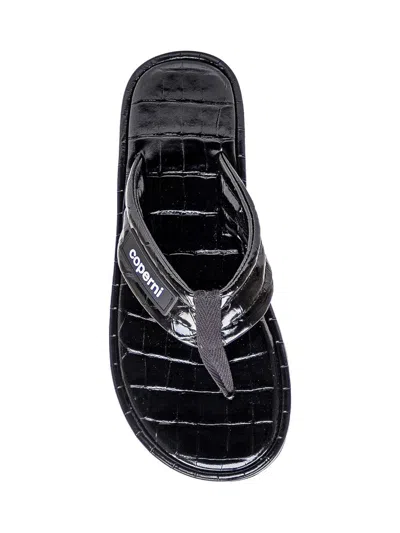 Coperni Black Quilted Flip Flops In Black