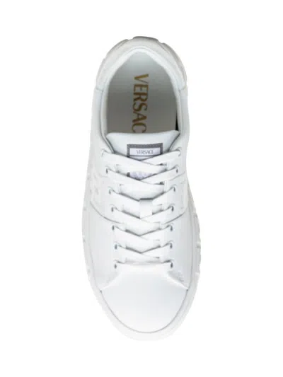 Versace 'greca Crystal Sneakers In White
