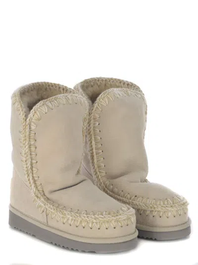 Mou Boots  Eskimo 24 Made In Suede In Beige