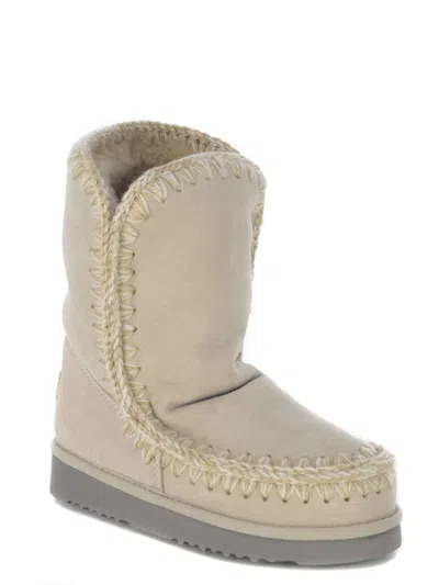 Mou Boots  Eskimo 24 Made In Suede In Beige