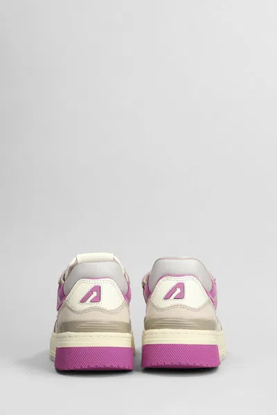 Autry Clc Low Sneakers In Leather Color Suede And Fabric In Leather Color