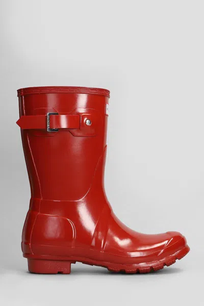 Hunter Original Short Waterproof Rain Boot In Red