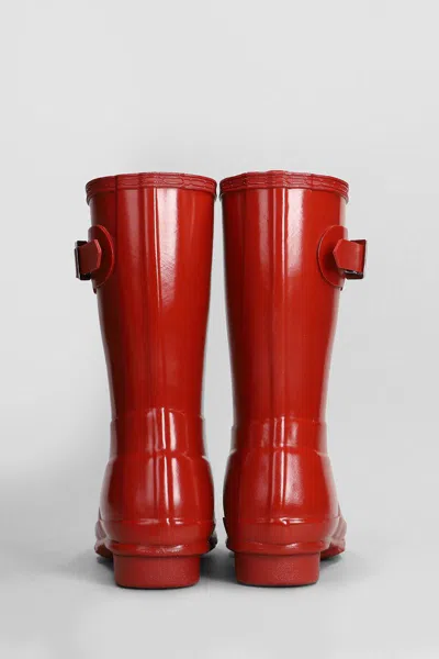Hunter Original Short Waterproof Rain Boot In Red