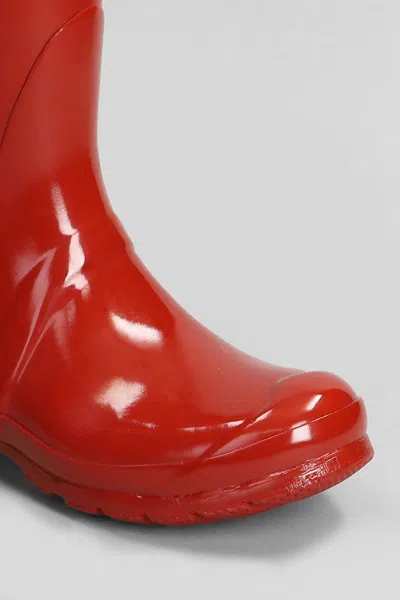 Hunter Original Short Waterproof Rain Boot In Red