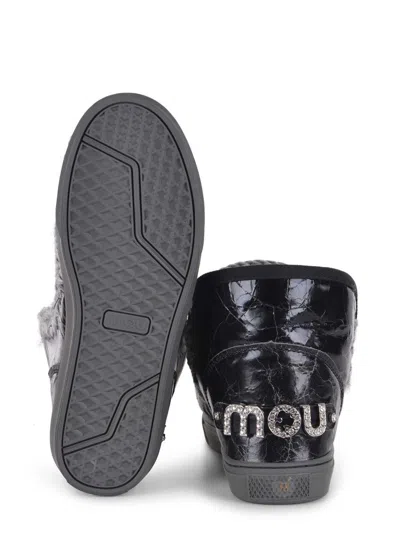 Mou Boots  Sneakers Metal Logo Made In Suede In Black